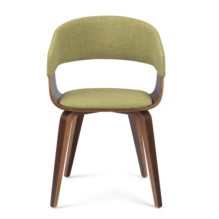 Lowell Bentwood Upholstered Dining Chair with Curved Backrest in Mid